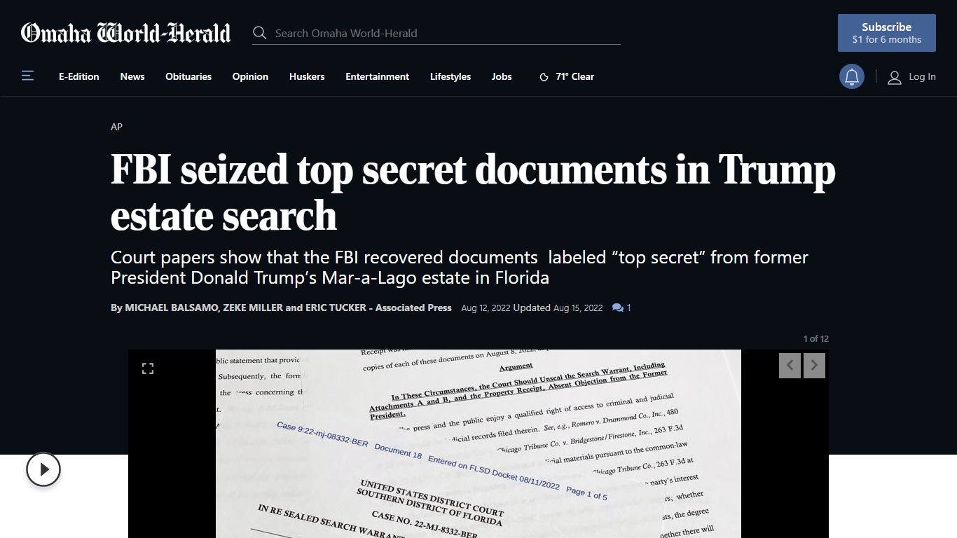 FBI seized top secret documents in Trump estate search